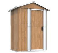 Capanno da giardino marrone 126x97,5x177 cm acciaio zincato