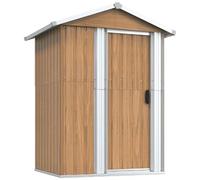 Capanno da giardino marrone 126x97,5x177 cm acciaio zincato