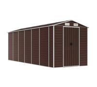 vidaXL Capanno da Giardino Marrone 191x555x198 cm in Acciaio Zincato