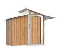 vidaXL Capanno da Giardino Marrone 270x130x208,5 cm Acciaio Zincato
