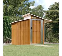 vidaXL Capanno da Giardino Marrone 270x130x208,5 cm Acciaio Zincato