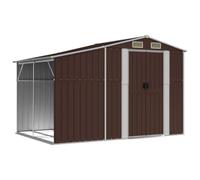 vidaXL Capanno da Giardino Marrone 277x192,5x179 cm in Acciaio Zincato
