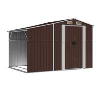 vidaXL Capanno da Giardino Marrone 277x192,5x179 cm in Acciaio Zincato