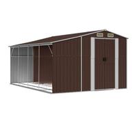 vidaXL Capanno da Giardino Marrone 277x365,5x179 cm in Acciaio Zincato