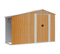 vidaXL Capanno da Giardino Porta Ventilato 277x93x179 cm Marrone Acciaio Zincato 364522