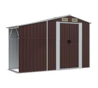 vidaXL Capanno da Giardino Marrone 277x93x179 cm in Acciaio Zincato