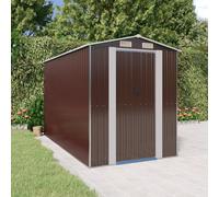 vidaXL Capanno da Giardino Marrone Scuro 192x357x223cm Acciaio Zincato