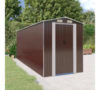 vidaXL Capanno da Giardino Marrone Scuro 192x523x223cm Acciaio Zincato