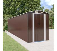 vidaXL Capanno da Giardino Marrone Scuro 192x772x223cm Acciaio Zincato