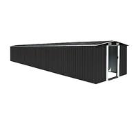 vidaXL Capanno da Giardino Rimessa per Attrezzi Moderna Robusta Resistente Casetta per Esterni Ventilato Antracite 257x779x181cm in Acciaio Zincato