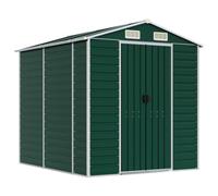 vidaXL Capanno da Giardino Verde 191x215x198 cm in Acciaio Zincato