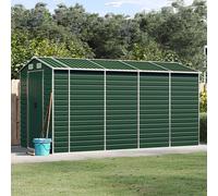 vidaXL Capanno da Giardino Verde 191x385x198 cm in Acciaio Zincato