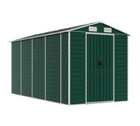 vidaXL Capanno da Giardino Verde 191x385x198 cm in Acciaio Zincato