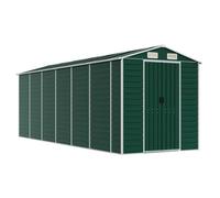 vidaXL Capanno da Giardino Verde 191x555x198 cm in Acciaio Zincato