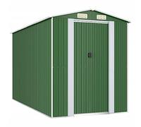 vidaXL Capanno da Giardino Verde 192x357x223 cm Acciaio Zincato