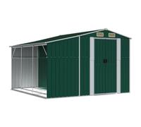 vidaXL Capanno da giardino verde 277x279x179 cm in acciaio zincato