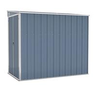 vidaXL Capanno Giardino a Parete Grigio 118x194x178 cm Acciaio Zincato