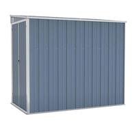 vidaXL Capanno Giardino a Parete Grigio 118x194x178 cm Acciaio Zincato