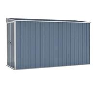 vidaXL Capanno Giardino a Parete Grigio 118x288x178 cm Acciaio Zincato