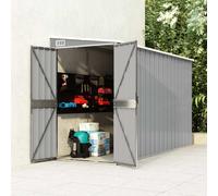 vidaXL Capanno Giardino a Parete Grigio 118x288x178 cm Acciaio Zincato