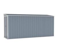vidaXL Capanno Giardino a Parete Grigio 118x382x178 cm Acciaio Zincato