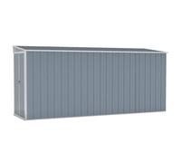 vidaXL Capanno Giardino a Parete Grigio 118x382x178 cm Acciaio Zincato