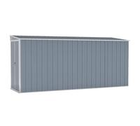 vidaXL Capanno Giardino a Parete Grigio 118x382x178 cm Acciaio Zincato