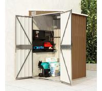 vidaXL Capanno Giardino a Parete Marrone 118x100x178cm Acciaio Zincato