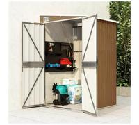 vidaXL Capanno Giardino a Parete Marrone 118x100x178cm Acciaio Zincato