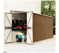 Capanno Giardino a Parete Marrone 118x382x178cm Acciaio Zincato
