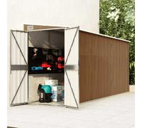 Capanno Giardino a Parete Marrone 118x382x178cm Acciaio Zincato