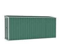 vidaXL Capanno Giardino a Parete Verde 118x382x178 cm Acciaio Zincato