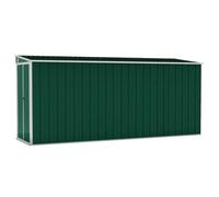 vidaXL Capanno Giardino a Parete Verde 118x382x178 cm Acciaio Zincato