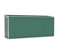 vidaXL Capanno Giardino a Parete Verde 118x382x178 cm Acciaio Zincato