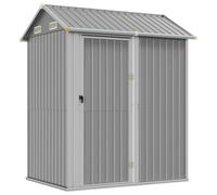 vidaXL Capanno da giardino Rimessa ventilata 364530, Grigio chiaro Acciaio zincato 192x152,5x237 cm