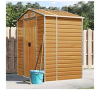 vidaXL Capanno Giardino Marrone Chiaro 191x130x198cm Acciaio Zincato