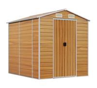 vidaXL Casetta da giardino marrone chiaro 191x215x198 cm in acciaio zincato