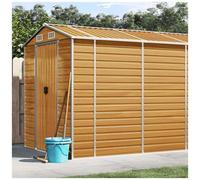 vidaXL Capanno Giardino Marrone Chiaro 191x980x198cm Acciaio Zincato
