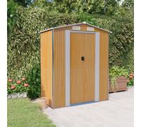 vidaXL Capanno da giardino marrone chiaro 192x108x223 cm in acciaio zincato