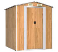 vidaXL Capanno Giardino Marrone Chiaro 192x191x223 cm Acciaio Zincato