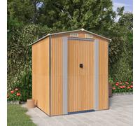 vidaXL Capanno Giardino Marrone Chiaro 192x191x223 cm Acciaio Zincato
