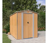 vidaXL Capanno Giardino Marrone Chiaro 192x274x223 cm Acciaio Zincato