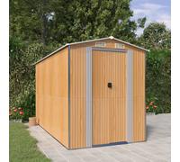 vidaXL Capanno Giardino Marrone Chiaro 192x357x223cm Acciaio Zincato