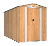 vidaXL Capanno Giardino Marrone Chiaro 192x357x223cm Acciaio Zincato