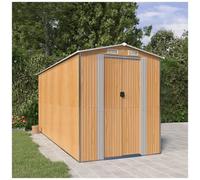vidaXL Capanno Giardino Marrone Chiaro 192x440x223 cm Acciaio Zincato