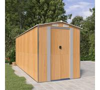 vidaXL Capanno Giardino Marrone Chiaro 192x523x223 cm Acciaio Zincato