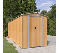 vidaXL Capanno Giardino Marrone Chiaro 192x606x223 cm Acciaio Zincato