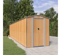 vidaXL Capanno Giardino Marrone Chiaro 192x855x223 cm Acciaio Zincato