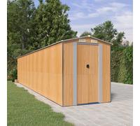 vidaXL Capanno Giardino Marrone Chiaro 192x938x223 cm Acciaio Zincato