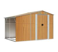 vidaXL Capanno Giardino Marrone Chiaro 277x192,5x179cm Acciaio Zincato